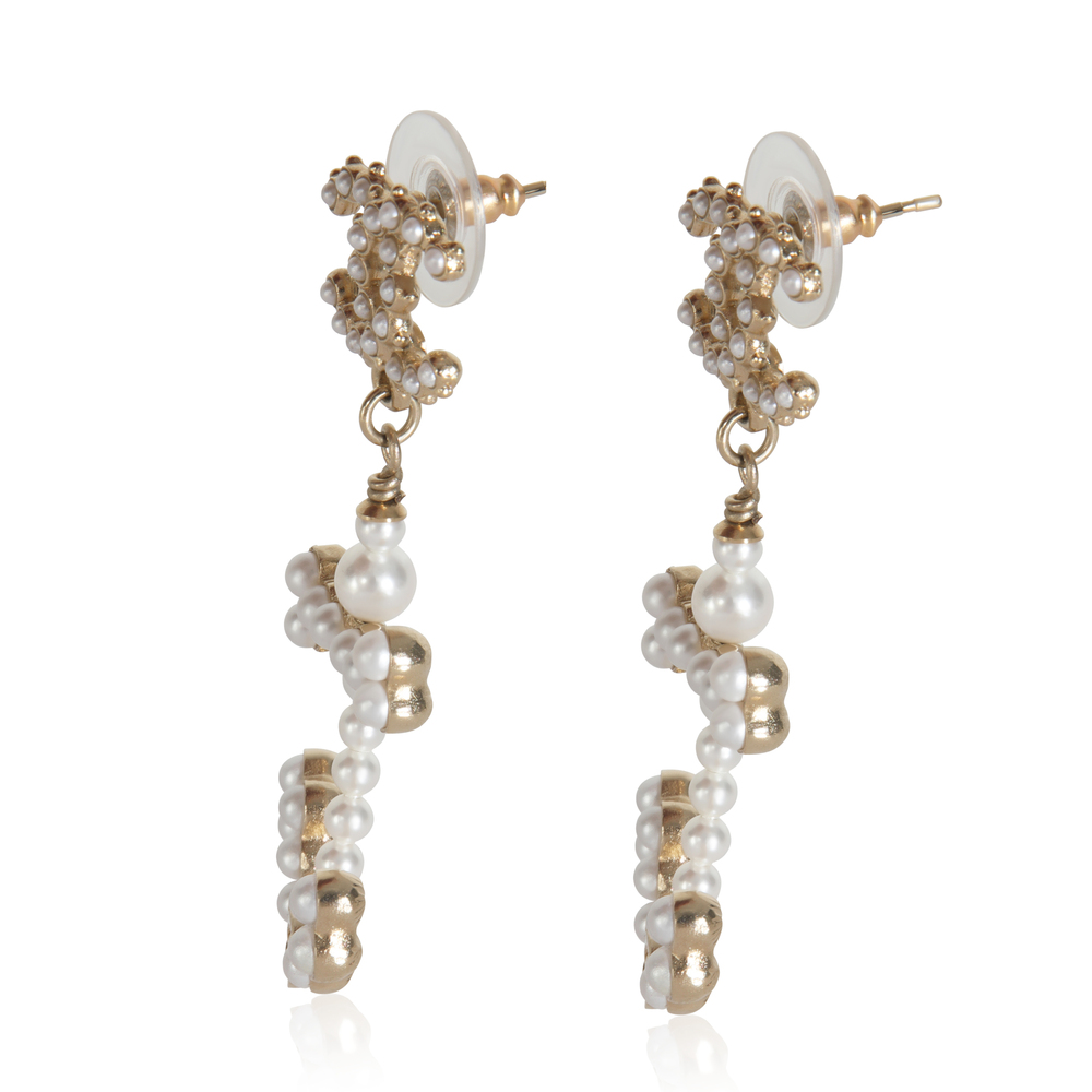Chanel Gold-Plated  2018 Faux Pearl Anchor Earrings - Picture 4 of 5